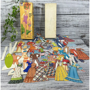Vintage Toy 60 pc Malibu PJ Barbie Ken Magic Paper Dolls Clothes Surfer 1972